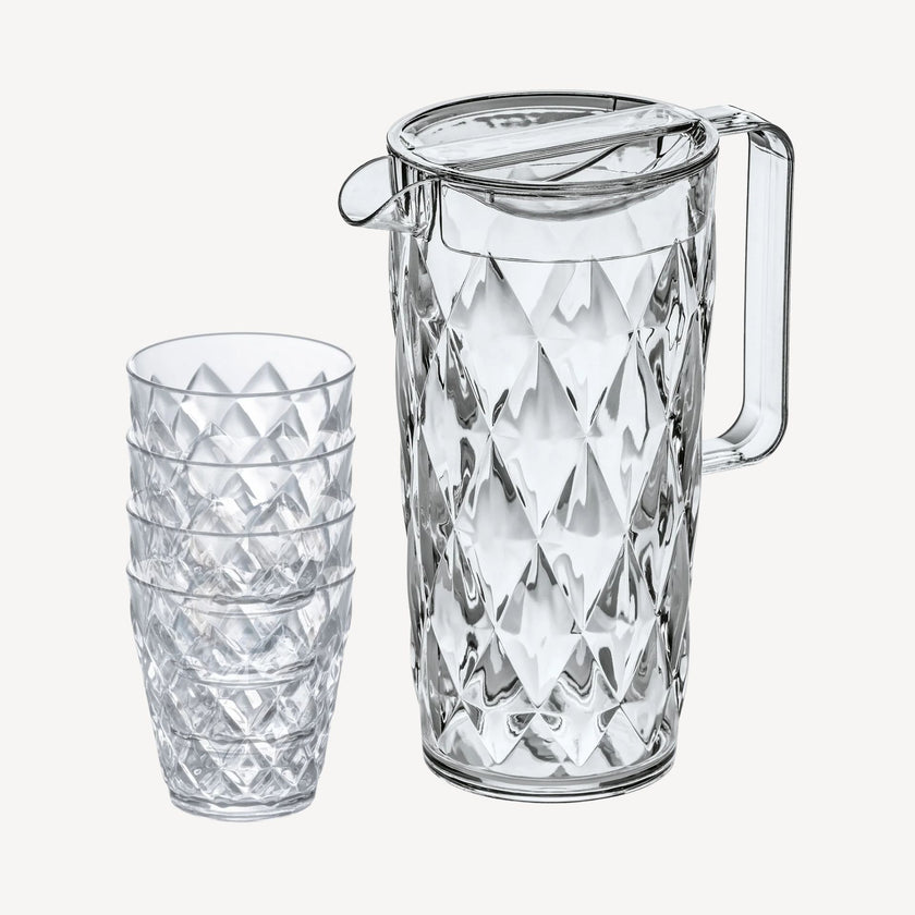 Kanne mit 4 Becher CRYSTAL